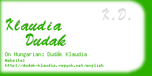 klaudia dudak business card